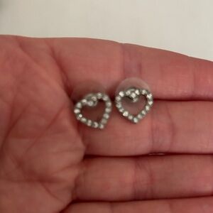 Silver Heart Stud Earrings